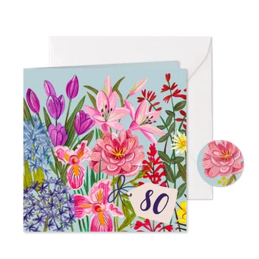 Uitnodiging met fleurige bloemen